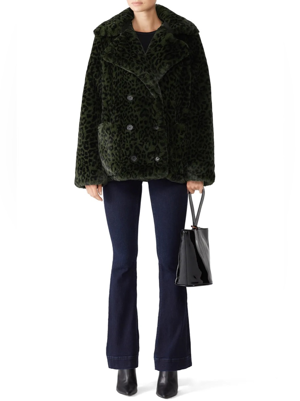 Zadig & Voltaire Size S Miles Leo Leopard Print Faux-Fur Coat - Green
